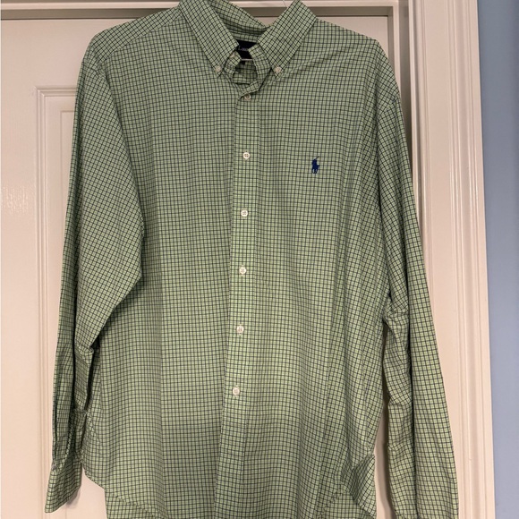 *BOGO* Eligible- Polo by Ralph Lauren Men's Green Checkered Shirt - Picture 1 of 5